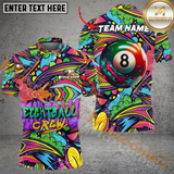 Maxcorners Ball 8 & Ball 9 Graffiti Billiard Jersey Customized Name, Team Name 3D Shirt