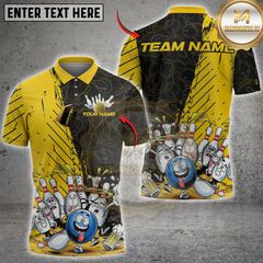 Maxcorners Bowlling Cheers & Strikes Funny Ball Personalized Name 3D Unisex Shirt