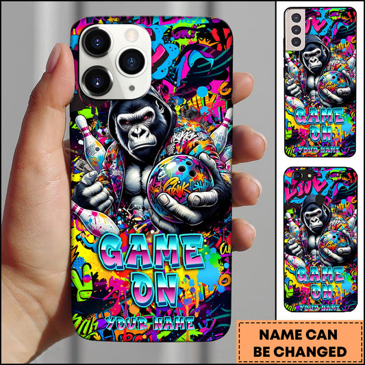 Maxcorners Bowling Fierce Gorilla Game On Art Personalized Name 3D Phone Case