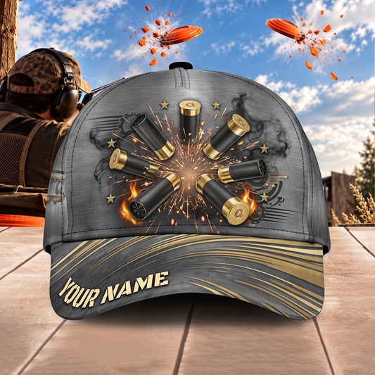 Maxcorners Trap & Skeet Shooting Ammunition Burst Personalized Name 3D Cap