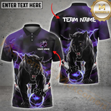 Maxcorners Bowling Fierce Panther Multicolor Option Customized Name, Team Name 3D Polo Shirt