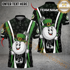 Maxcorners Irish Cowboy St. Patrick Golf Polo Shirt Customized Name, Team Name Shirts