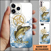 Maxcorner Fishing Golden Compass Water Splash Personalized Name 3D Phone Case (10 Fish Species)