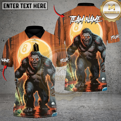 Maxcorners Billiard Bigfoot Breaker Personalized Name 3D Unisex Shirt