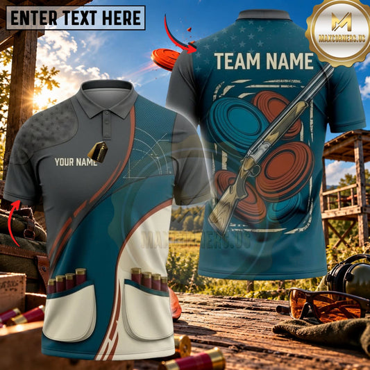 Maxcorners Clay Shooting Asymmetric Vest Shotgun Target Multicolor Customized Name Team Name 3D Shirts (4 Colors)