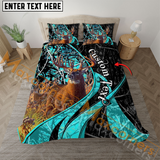 Maxcorners Custom Text Premium Deer Hunting Mutilcolor Option Bedding Set 3D All Over Printed