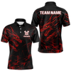 Maxcorners Men’s Custom Darts Shirt With Maroon Dragons And Black Geometric Pattern LM2404