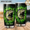 Maxcorners Fishing Tumbler Neon Green Flame Design Personalized Name Tumbler (13 Species)