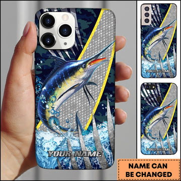 Maxcorners Swordfish Fishing Ocean Strike Armor Art Personalized Name 3D Phone Case
