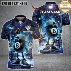 Maxcorners Billiard Cosmic 8-Ball Multicolor Customized Name, Team Name 3D Shirt