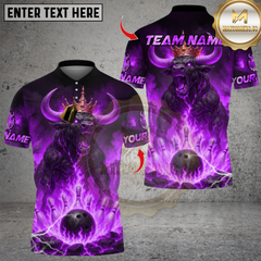 Maxcorners Bowling Flame King Bull Multicolor Customized Name Team Name 3D Shirts  6