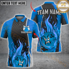 Maxcorners Bowling Blazing Strike Multicolor Customized Name, Team Name 3D Shirts