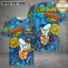 Maxcorners Halloween Graffiti Shark Paddle Up Customized Name & Team Name 3D Shirts