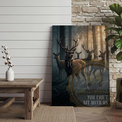 Maxcorners Deer Canvas You Can't Sit With Us Herd Canvas Wall Art