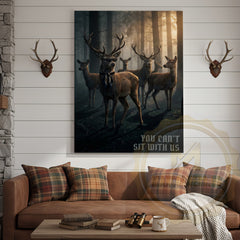 Maxcorners Deer Canvas You Can't Sit With Us Herd Canvas Wall Art