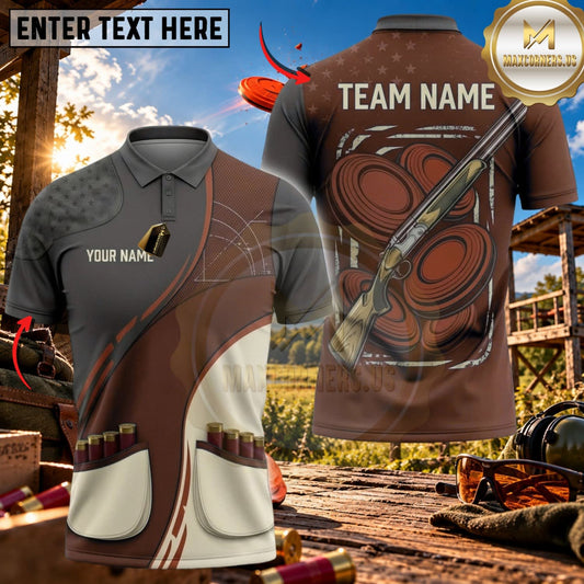 Maxcorners Clay Shooting Asymmetric Vest Shotgun Target Multicolor Customized Name Team Name 3D Shirts (4 Colors)