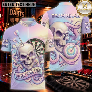 Maxcorners Darts Purple Cosmic Skull Dartboard Personalized Name 3D Unisex Shirt