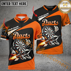 Maxcorners Funny Digital Darts Jersey Multicolor Option Customized Name, Team Name 3D Polo Shirt