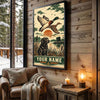 Maxcorners Duck Hunting Black Labrador Flying Mallards Retro Sunset Personalized Canvas Wall Art