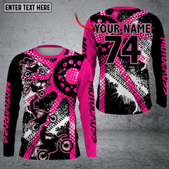 Maxcorners Biker's Attitude Performance Personalized Name 3D Shirt