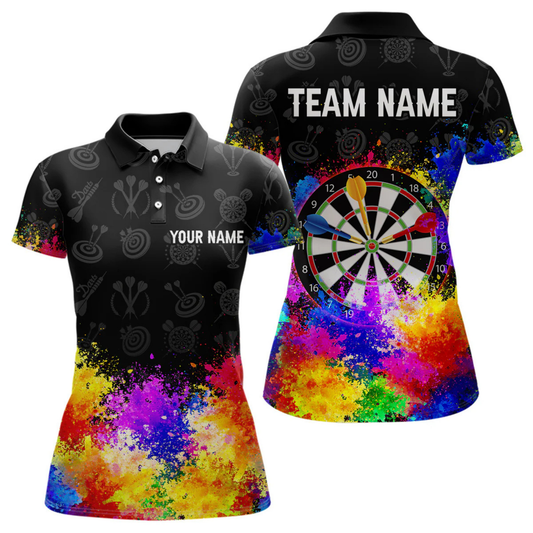 Maxcorners Funny Dartboard Colorful Grunge Dart Shirts For Men | Darts Team Jerseys – Polo & Quarter Zip  LM0705