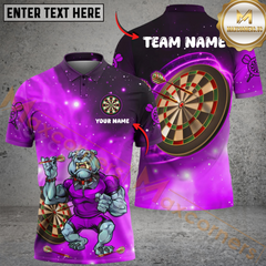 Maxcorners Darts Cosmic Bulldog Multicolor Customized Name, Team Name 3D Shirts
