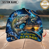 Maxcorners Fishing Smoke Hook Personalized Name 3D Cap