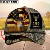 Maxcorners Premium Unique The Best Flag Deer Hunting Camouflage Pattern Multicolor Personalized Name 3D Cap