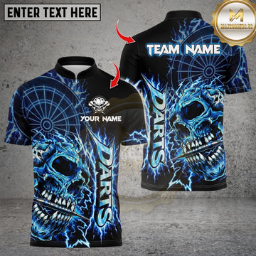 Maxcorner Thunder Skull Dartboard Design Multicolor Customized Name, Team Name 3D Shirts