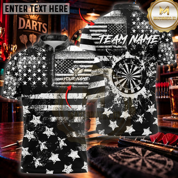 Maxcorners Darts & American Flag Dartboard Graphic Customized Name, Team Name 3D Shirts