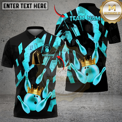 Maxcorners Crowned Bowling King Multicolor Customized Name, Team Name 3D Shirts