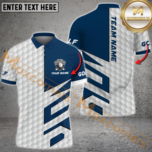 Maxcorners Classic Golf Jersey Multicolor Option Customized Name, Team Name 3D Polo Shirt