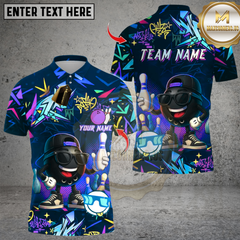 Maxcorners Bowling Graffiti Cool Style Multioptions Personalized Name, Team Name Unisex 3D Shirts
