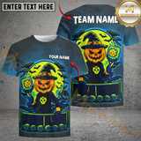 Maxcorners Halloween Pumpkin Pickleball Witch Customized Name & Team Name 3D Shirts