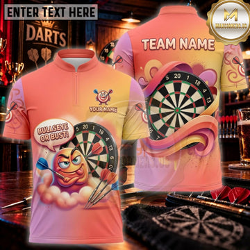 Maxcorners Darts Sunset Orange Cartoon Monster Dartboard Personalized Name 3D Unisex Shirt