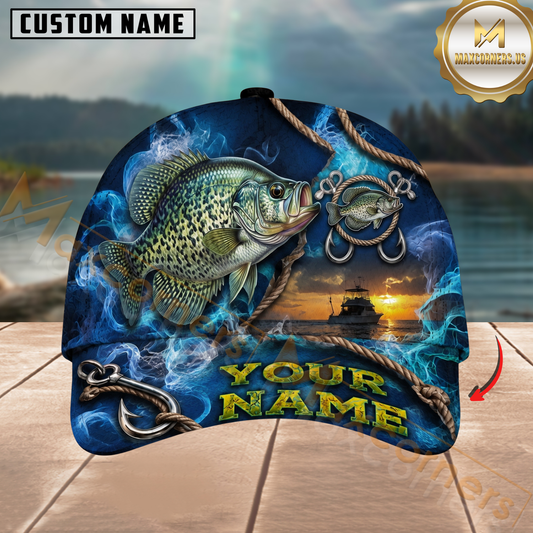 Maxcorners Fishing Smoke Hook Personalized Name 3D Cap
