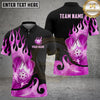 Maxcorners Pickleball Polo Flaming Paddle Ball Tribal Swirl Multiple Options Personalized Name, Team Name 3D Shirt