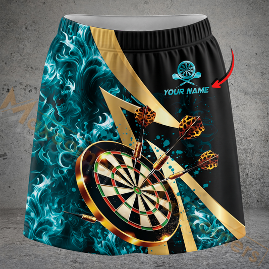 Maxcorners Darts Flame Leopard Print Dartboard Personalized 3D Skirts With Shorts