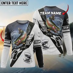 Maxcorners Trout Fishing Target Locked Personalized Name, Team Name 3D Long Sleeve Shirt