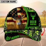 Maxcorners Premium Unique The Best Flag Deer Hunting Camouflage Pattern Multicolor Personalized Name 3D Cap