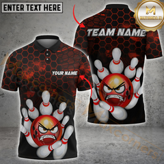 Maxcorners Bowling Angry Rollers Multicolor Customized Name, Team Name 3D Shirts