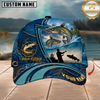 Maxcorners Fishing Ocean Patch Personalized Name 3D Cap