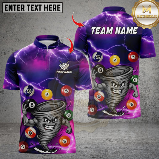Maxcorners Funny Muscle Tornado Billiards Multicolor Customized Name, Team Name 3D Shirts