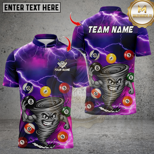 Maxcorners Funny Muscle Tornado Billiards Multicolor Customized Name, Team Name 3D Shirts