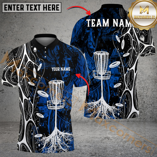 Maxcorners Savage Strike Disc Golf Polo Shirt Personalized Name, Team Name 3D Shirt (4 Colors)