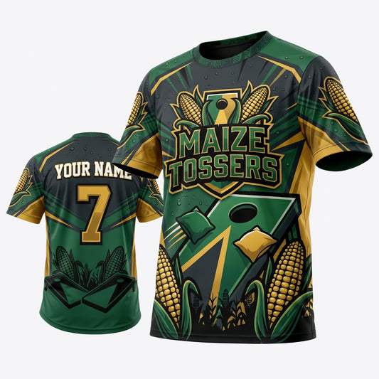 Maxcorners Cornhole Maize Tossers Corn Personalized Name 3D Unisex Shirt