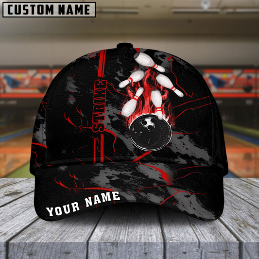 Maxcorners Bowling Strike The Blood Multicolor Personalized Name 3D Cap