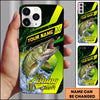 Maxcorners Neon Green Modern Graphic Personalized Name Phone Case (13 Fish Species)