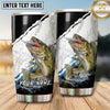 Maxcorners Fishing Tumbler Black White Lightning Crack Design Personalized Name Tumbler (13 Species)