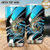 Maxcorners Fishing Tumbler Aqua Black Lightning Splash Design Personalized Name Tumbler (13 Species)
